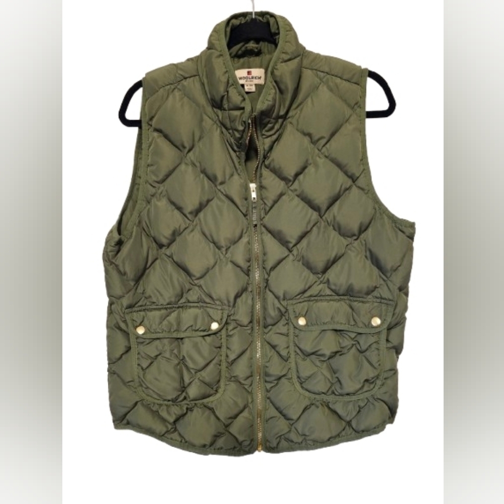 Woolrich Olive Green Duck Down Puffer Vest Women's Size XL
